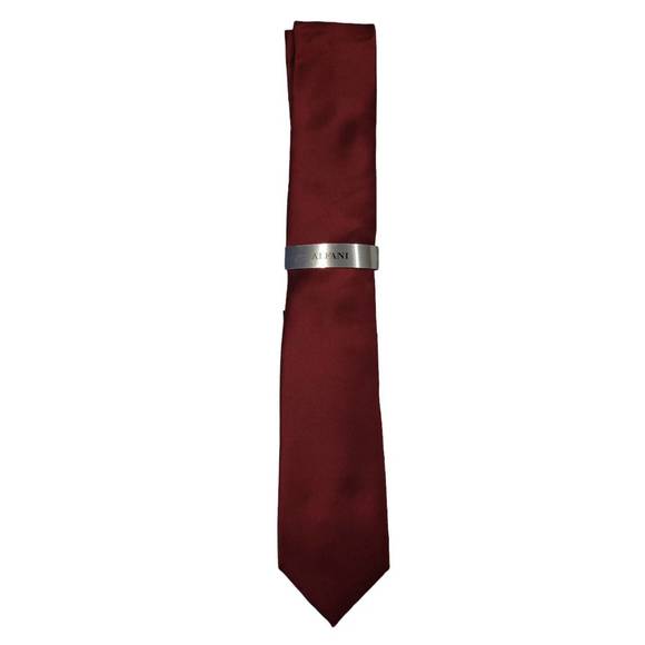 NEW ALFANI men's designer tie in burgundy - Picture 1 of 3